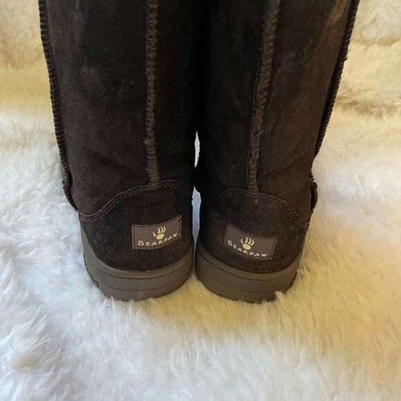 BearPaw dark brown leather side boots with sheep skin / wool fur lining … - Picture 10 of 13